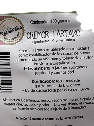 Cremor Tartaro Kreatortas 100gr