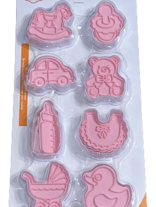 Cortador Galletas Baby Shower / Bautizo 8 pcs