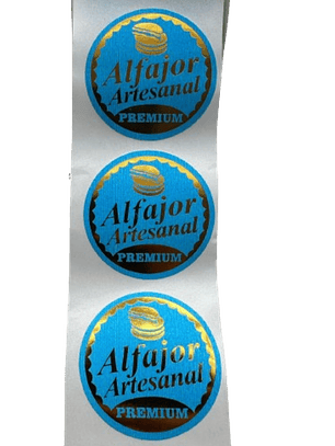 Sticker Alfajor Celeste 38mm 100un