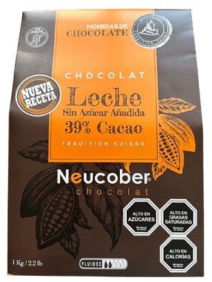 808 Monedas Leche 39% cacao Sin Azucar 1kg