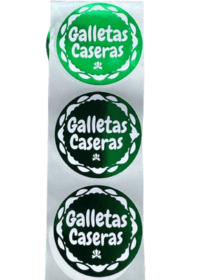 Sticker Galletas Caseras Verde 38mm 100un