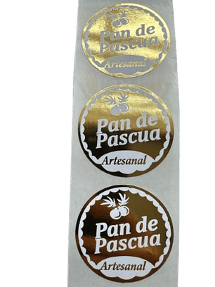 Sticker Pan de Pascua 100un 38mm