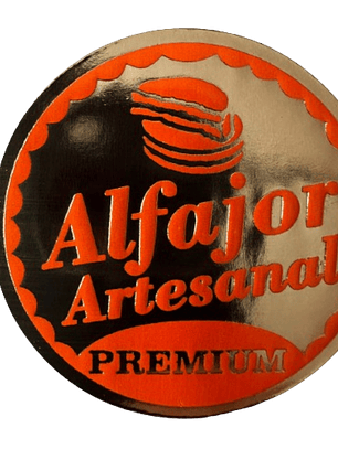 Sticker Alfajor Dorado Naranjo 100 unidades 38mm