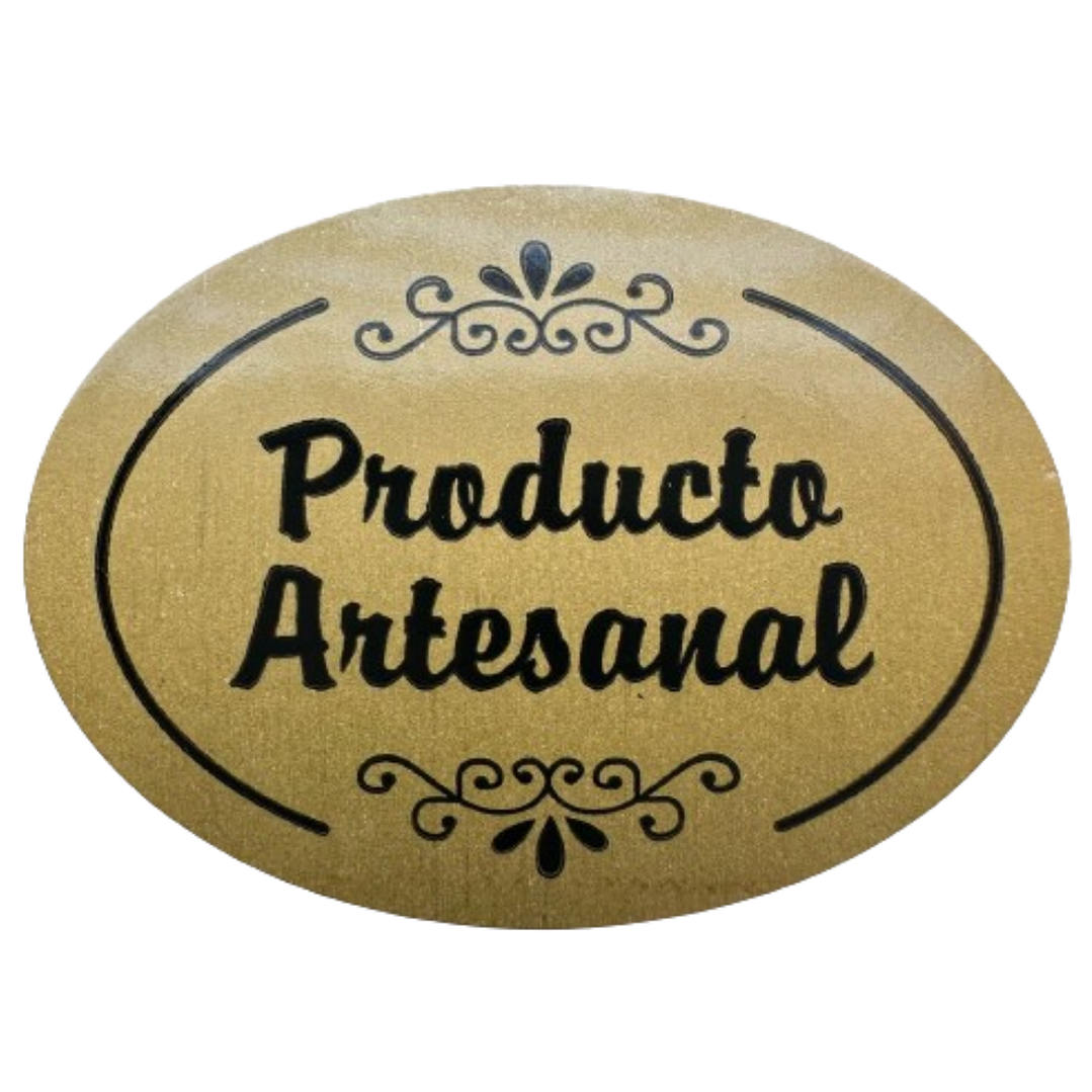 Sticker Producto Artesanal Cafe Claro 100un 4x3cm 1