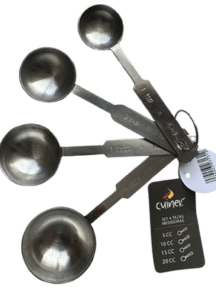 Set 4 Cucharas Medidoras Acero Inox