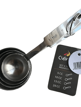 Set 4 Cucharas Medidoras Acero Inox