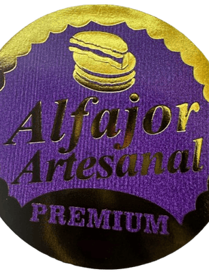 Sticker Alfajor Morado 100 unidades 38mm