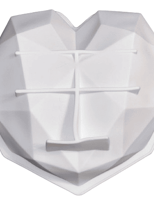 Molde Silicona Corazon Diamante