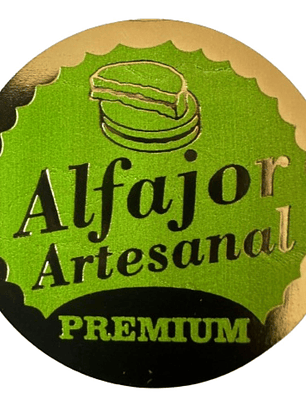 Sticker Alfajor Verde Pistacho 100 unidades 38mm