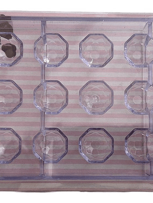 Molde Acrilico Para Chocolate Esfera Cuadriculada