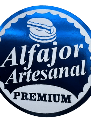 Sticker Alfajor Azul Rey 38mm 100un