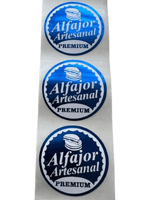 Sticker Alfajor Azul Rey 38mm 100un