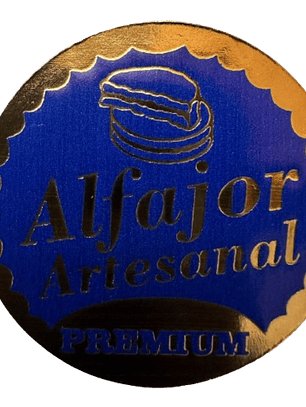 Sticker Alfajor Azul Oscuro 100 unidades 38mm