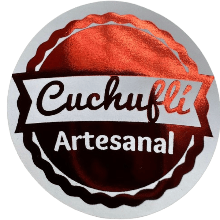 Sticker Cuchufli Artesanal Rojo 38mm 100un 1
