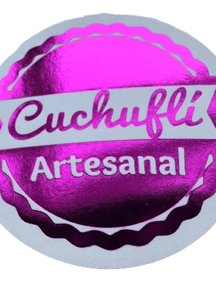 Sticker Cuchufli Artesanal Fucsia 38mm 100un