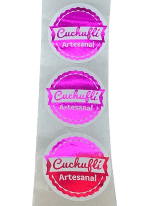 Sticker Cuchufli Artesanal Fucsia 38mm 100un