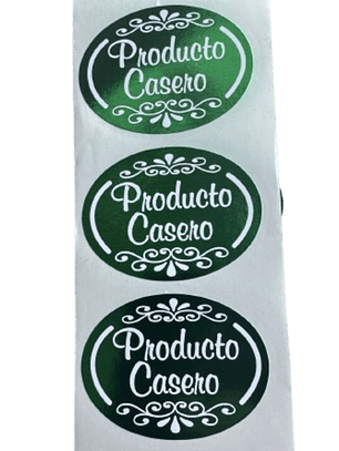 Sticker Producto Casero Verde 100un