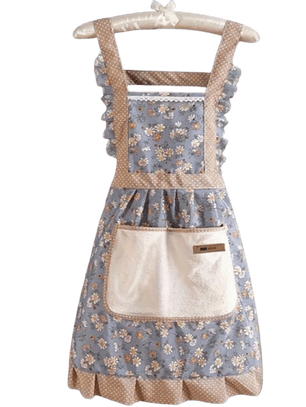 Delantal de cocina Vintage Azul Grisaceo