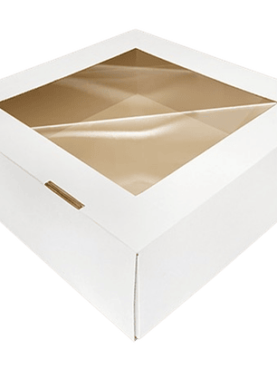 Caja Torta Cuadrada Ventana Superior 34,5 x 15 cm