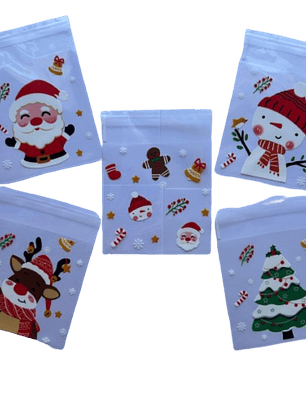 Bolsas Navidad C 10x10+2cm autoadhesivas 100 un