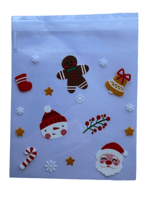 Bolsas Navidad C 10x10+2cm autoadhesivas 100 un