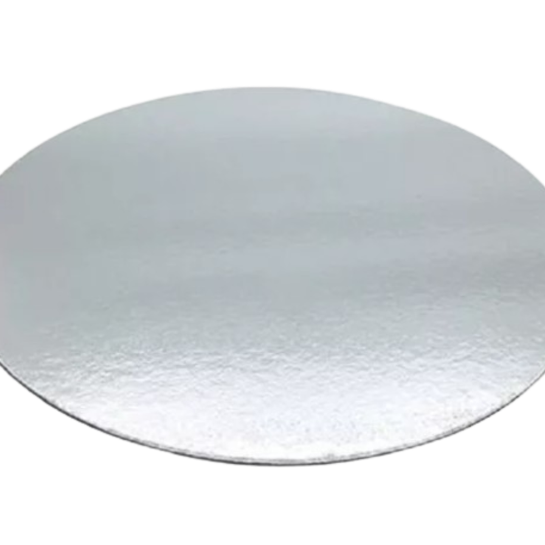 Pack 5 Bandeja Redonda Plateada 25 cm 1