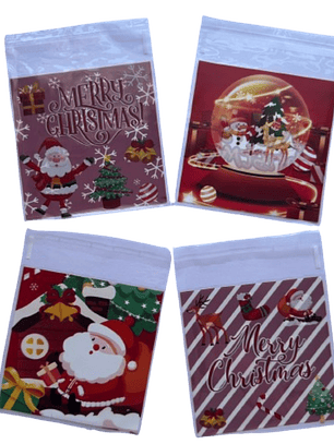 Bolsas Navidad D 10x10+2cm autoadhesivas 100 un