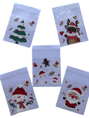 Bolsas Navidad A 7x7+2cm autoadhesivas 100 un