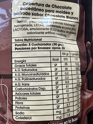 Gotas Chocolate Sucedaneo Blanco Caravella 1kg