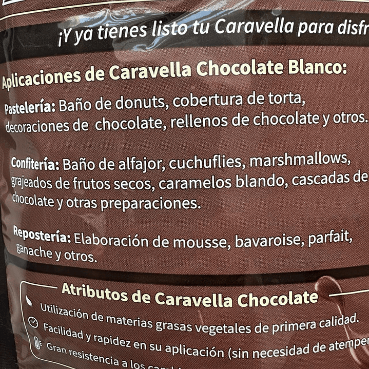 Gotas Chocolate Sucedaneo Blanco Caravella 1kg 3