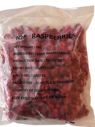 Frambuesa Entera IQF Frutos100 1Kg