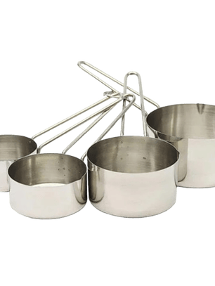 Set 4 Tazas Medidoras Acero Inox
