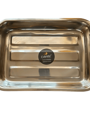 Fuente Rectangular con Azas Acero Inoxidable 30cm