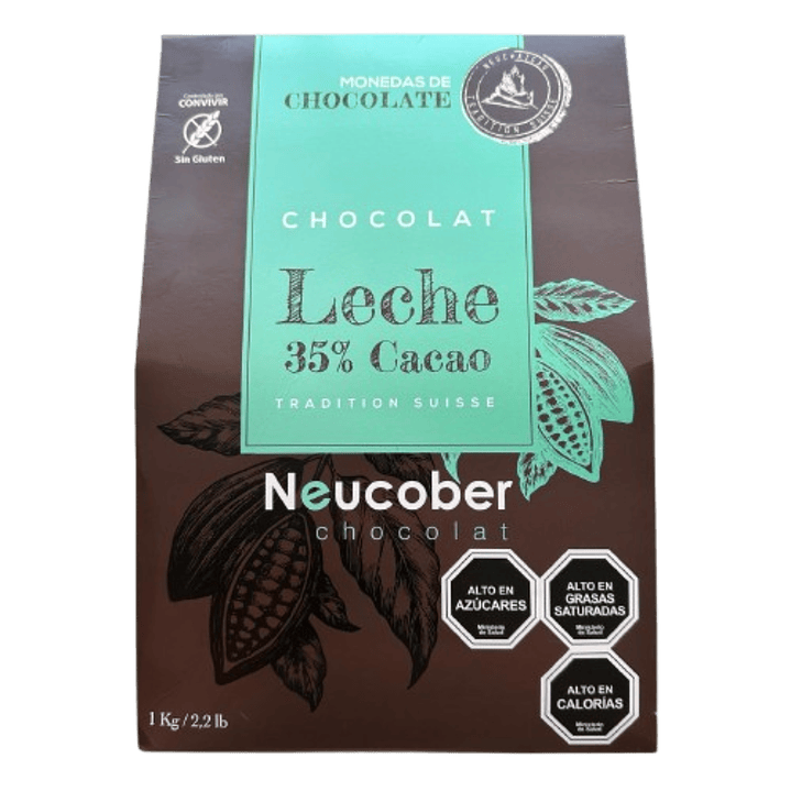 Monedas Chocolate Leche 35% Cacao Neucober 1kg 1