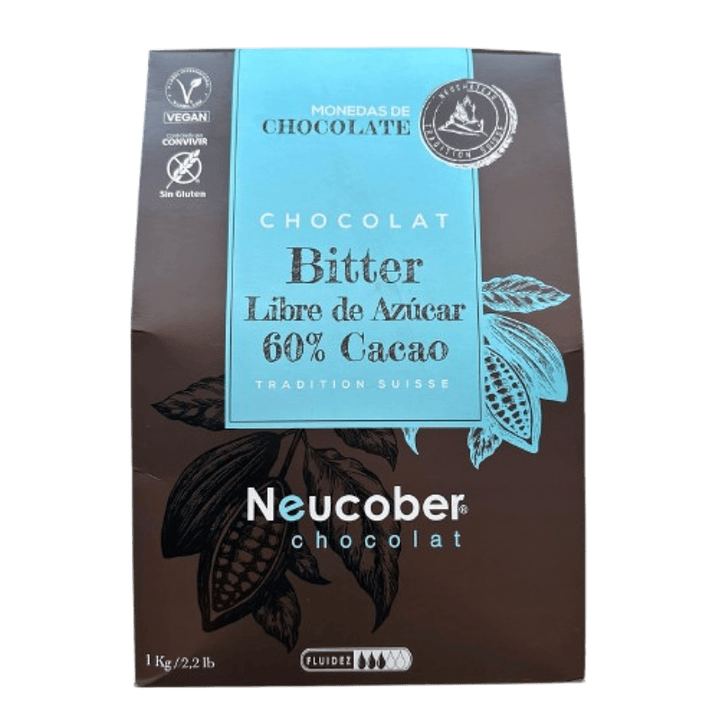Monedas Chocolate Bitter 60% Cacao SA Neucober 1kg 1