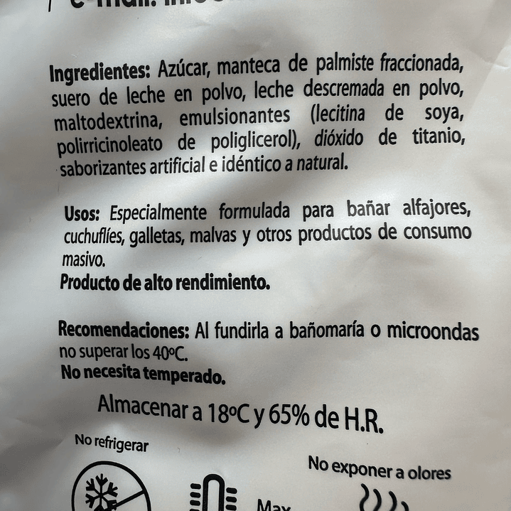 Gotas Chocolate Sucedaneo Blanco 410 Neucober 1kg 3