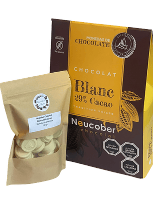 Neucober Monedas Chocolate Blanco 29% Cacao 200gr