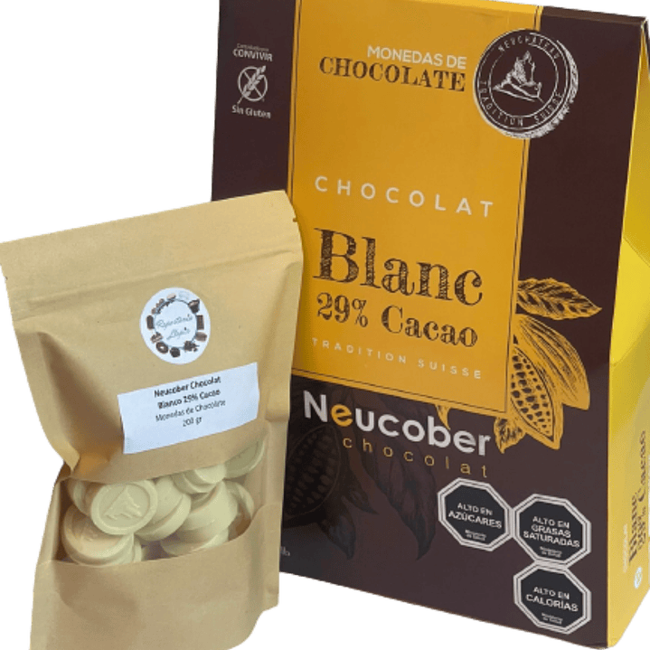 Neucober Monedas Chocolate Blanco 29% Cacao 200gr 1