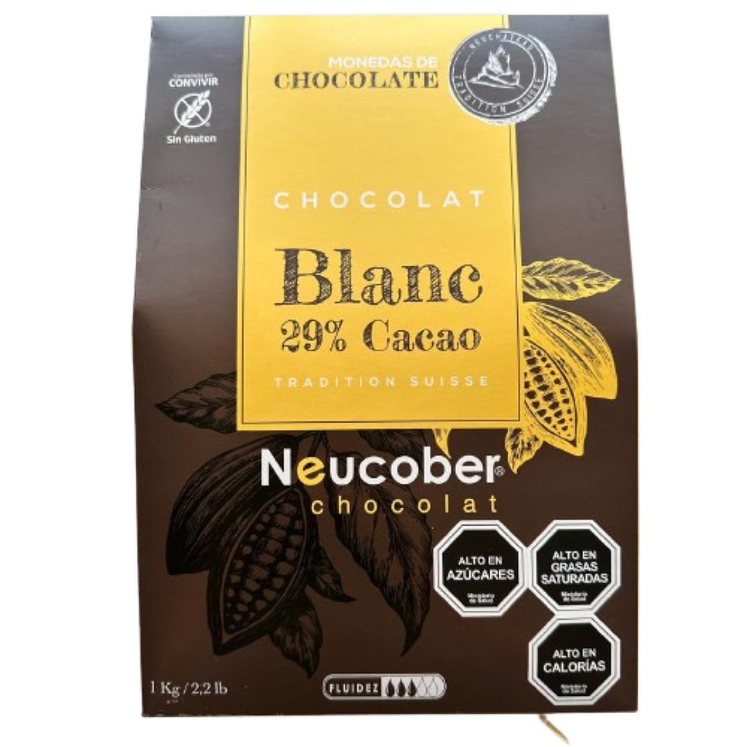 Monedas Chocolate Blanco 29% Cacao Neucober 1kg 1