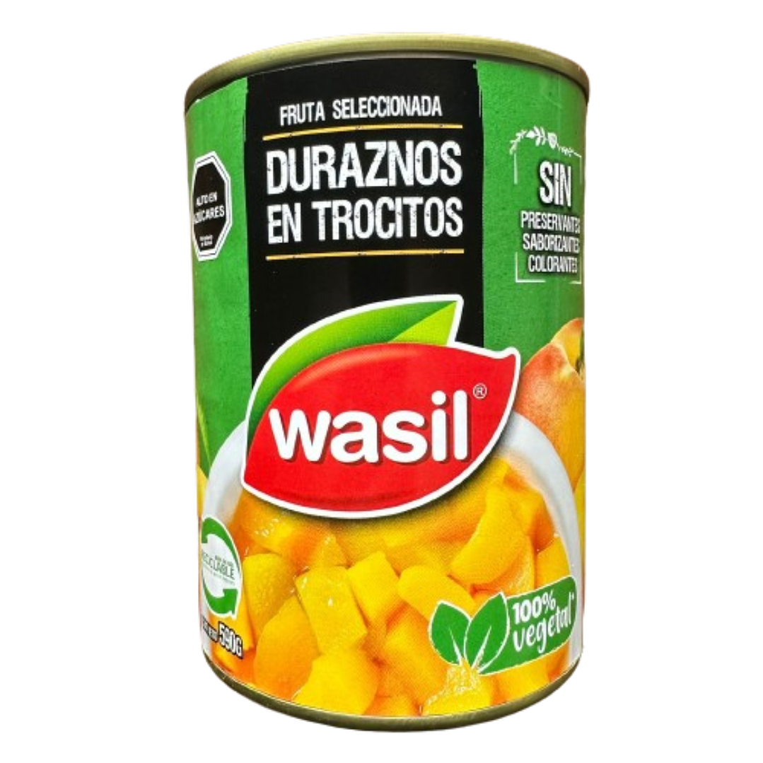 Durazno en conserva trozos 590gr Wasil 1