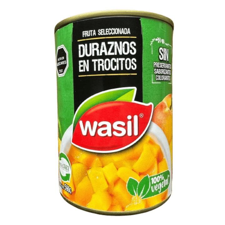 Durazno en conserva trozos 590gr Wasil 1