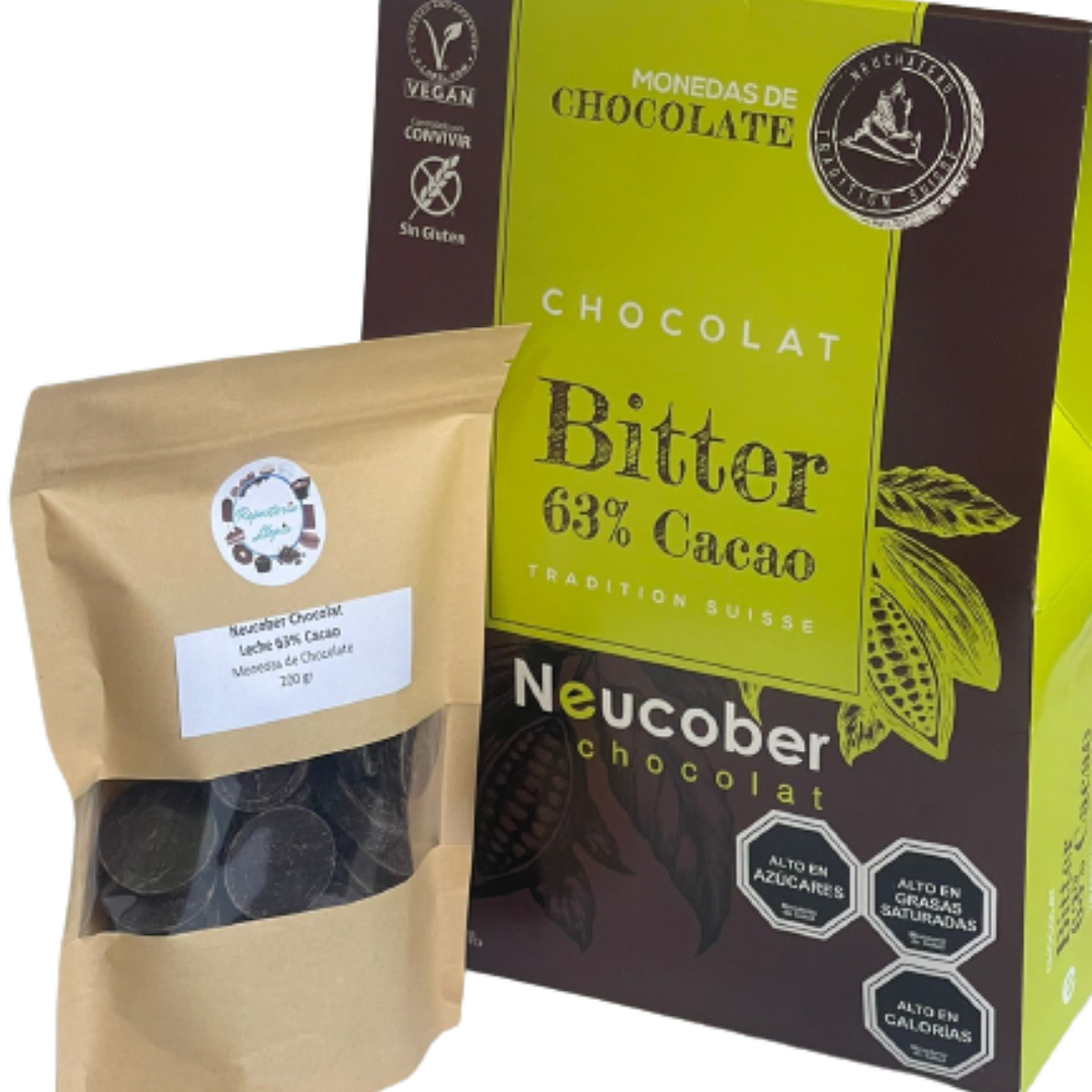 Neucober Monedas Chocolate Bitter 63% Cacao 200gr 1