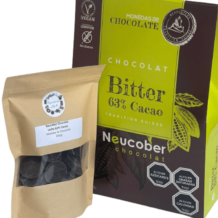 Neucober Monedas Chocolate Bitter 63% Cacao 200gr 1