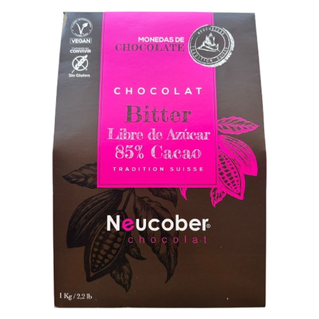 Monedas Chocolate Bitter 85% Cacao SA Neucober 1kg 1