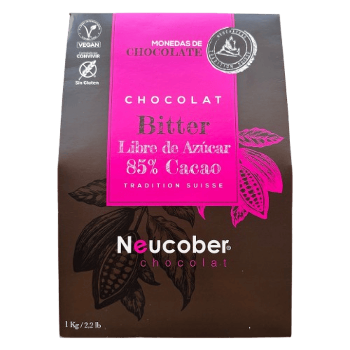 Monedas Chocolate Bitter 85% Cacao SA Neucober 1kg 1