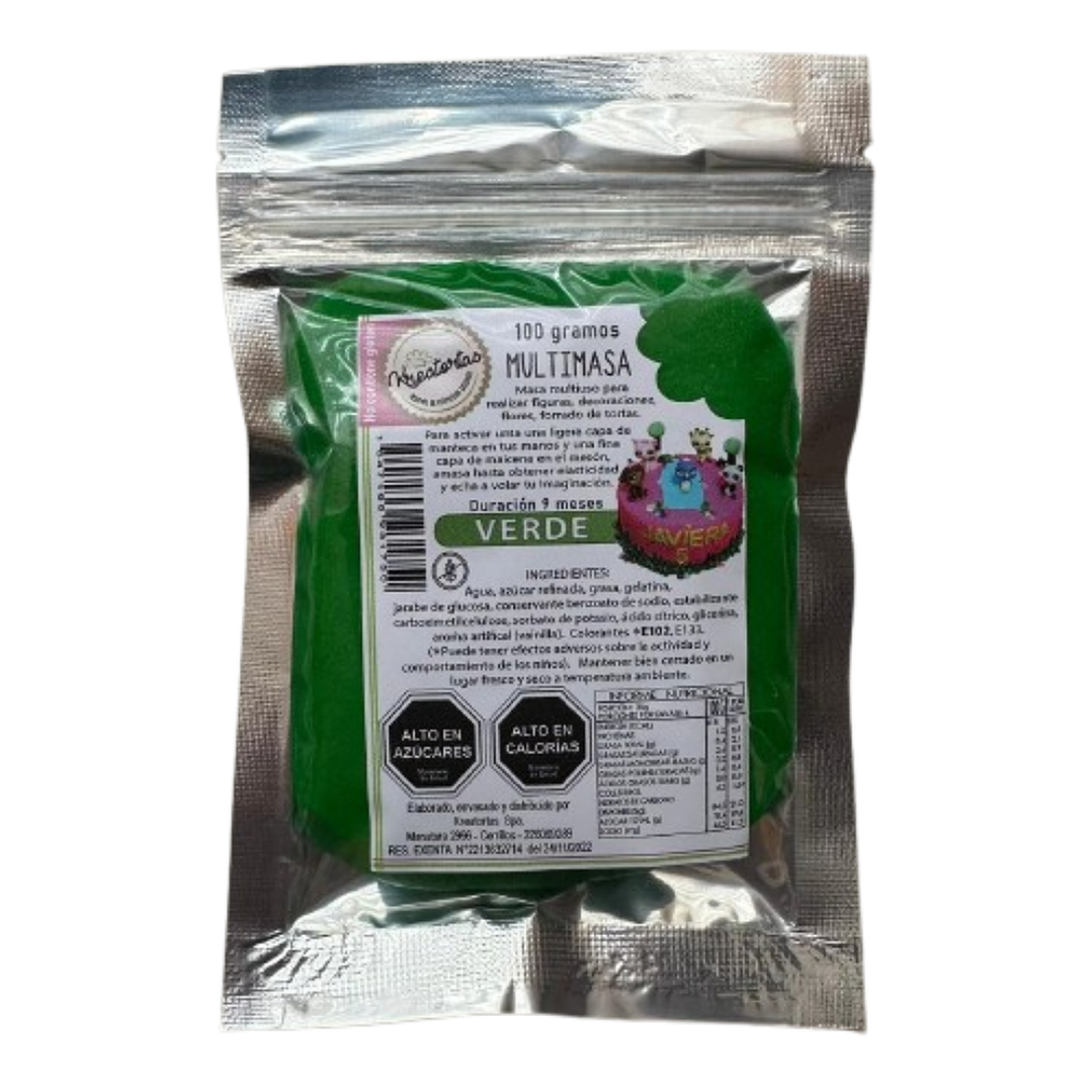 Multimasa Fondant Verde Kreatortas 100gr 1
