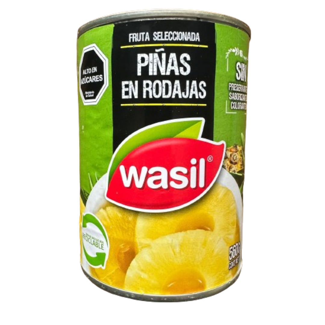 Piña en conserva rodajas 560gr Wasil 1