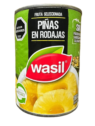 Piña en conserva rodajas 560gr Wasil