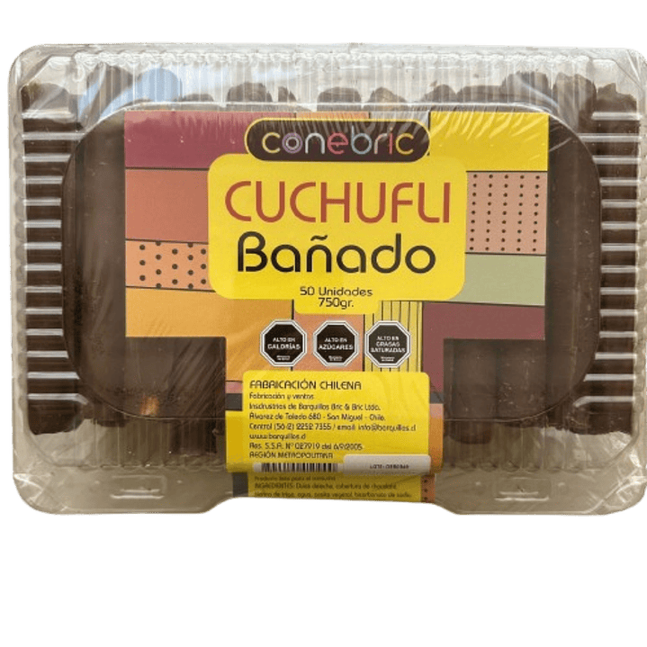 Cuchufli Rellenos Bañados Chocolate Conebric 50Un 1