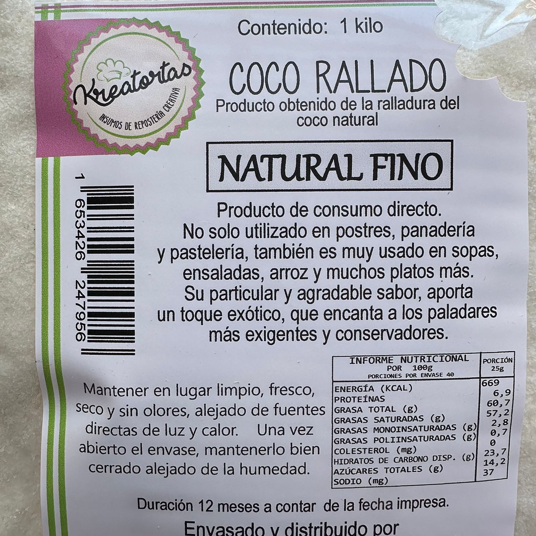Coco rallado Kreatortas 1Kg 2